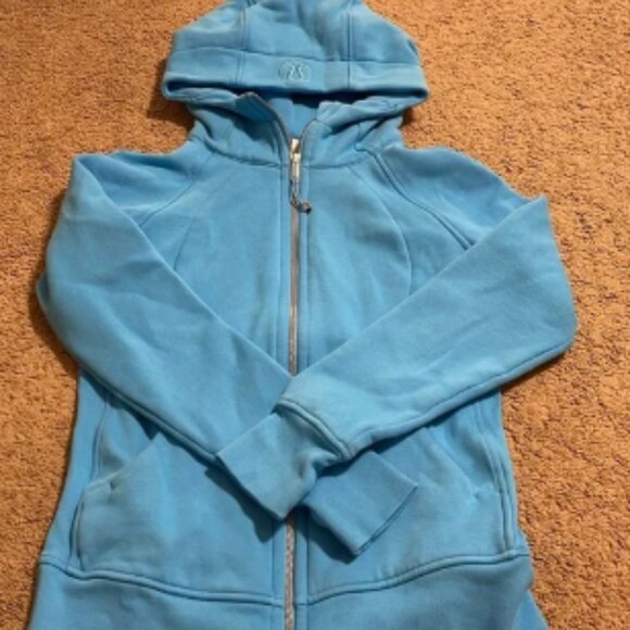 Lululemon Scuba Hoodie *light cotton fleece KAYAK BLUE Sz 8 - Picture 1 of 5